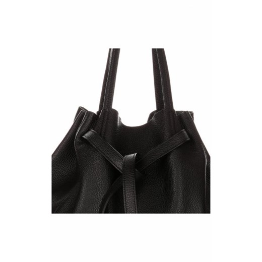 Włoskie Torebki Skórzane ShopperBag z Kosmetyczką firmy Genuine Leather Czarna (kolory) Genuine Leather czarny  PaniTorbalska