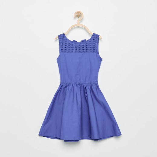 Reserved - Sukienka z ażurową ozdobą - Niebieski Reserved niebieski 152 