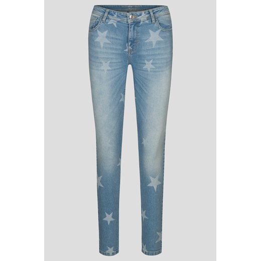 Jeansy skinny z laserowym printem niebieski Orsay 34 orsay.com