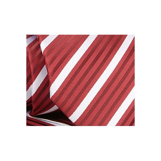 Krawat czerwony z białym BOX K66