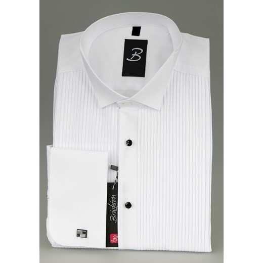 Brighton koszula biała na spinki do smokingu 45 182/188 klasyczna