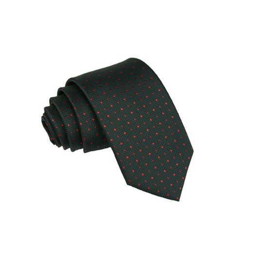 Granatowy w bordowe kropki krawat KRZYSZTOF  XXL dł. 175cm szer 8cm