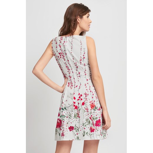 Rozkloszowana sukienka z kwiatowym wzorem bezowy Orsay 34 orsay.com