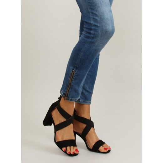 Sandałki na szerokim obcasie M255 Black 39 e-stylowe Stylowe Buty