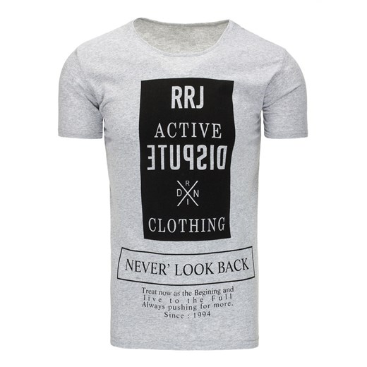 T-shirt męski z nadrukiem szary (rx2184) Dstreet  XL 
