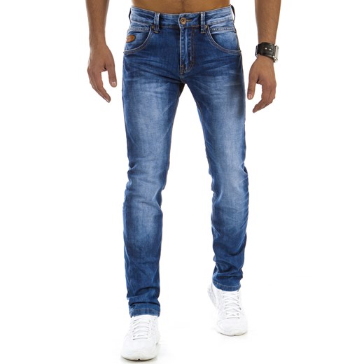 Spodnie jeansowe męskie niebieskie (ux0890) Dstreet niebieski  
