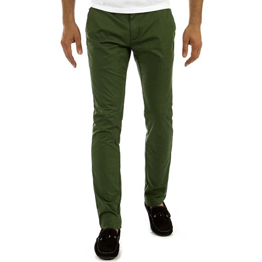 Spodnie męskie chinos zielone (ux0882) zielony Dstreet  