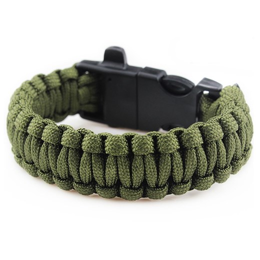 Bransoletka Paracord Badger Outdoor z krzesiwem - oliwkowa