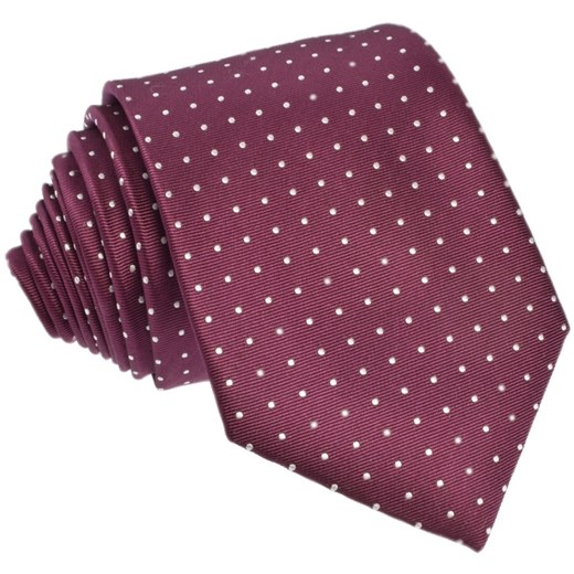Krawat jedwabny w kropki (bordowy 2) fioletowy Republic Of Ties  