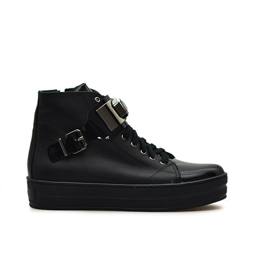 Sneakersy Exclusive Roberto 549/K Czarne lico + lakier  Exclusive Roberto  Arturo-obuwie