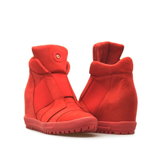 Sneakersy AJF 01189 Czerwone nubuk Eksbut   Arturo-obuwie