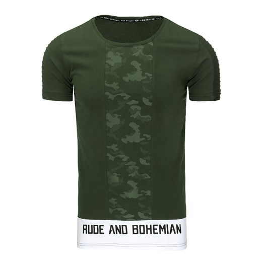 T-shirt męski z nadrukiem zielony (rx2188) Dstreet  L 