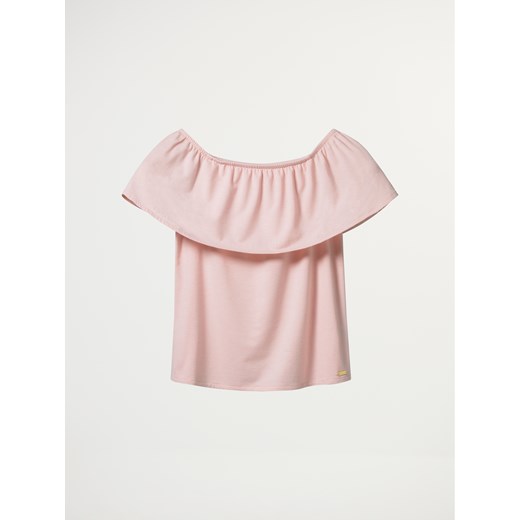 Mohito - Wkrótce w sprzedaży - dziewczęca bluzka z falbaną little princess - Różowy  Mohito 116 