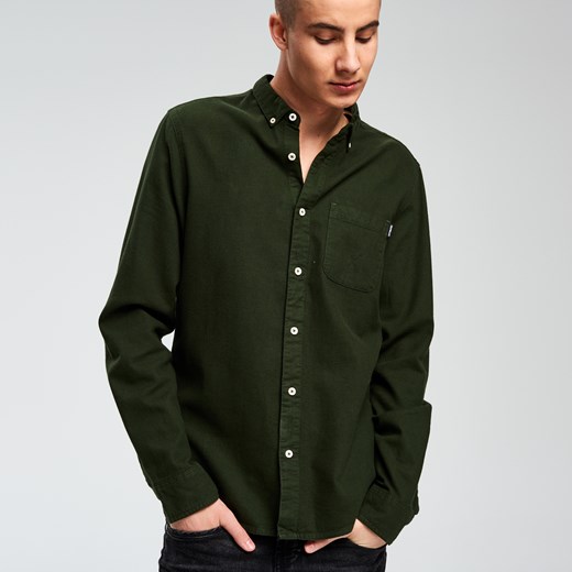Cropp - Gładka koszula - Zielony