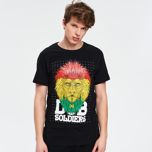 Cropp - T-shirt dla fana reggae - Czarny
