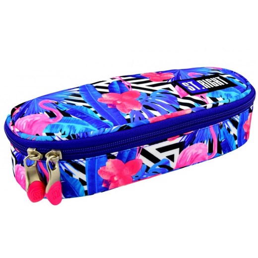 Piórnik szkolny / etui usztywniane PC-01 ST.RIGHT flaming niebieski FLAMINGO PINK&BLUE