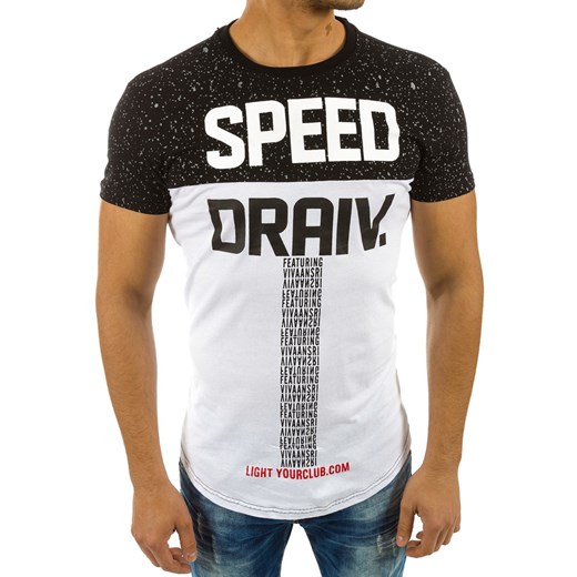 T-shirt męski z nadrukiem czarny (rx2196) Dstreet  XL 