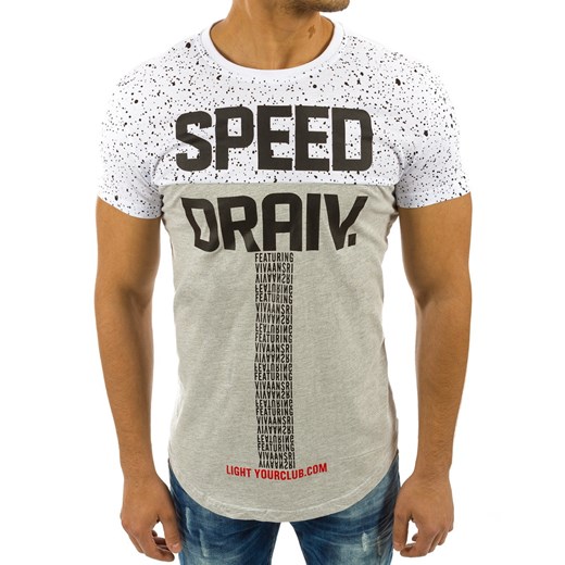 T-shirt męski z nadrukiem biały (rx2198) Dstreet  M 