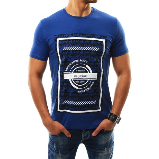 T-shirt męski z nadrukiem niebieski (rx2310)  Dstreet XXL 