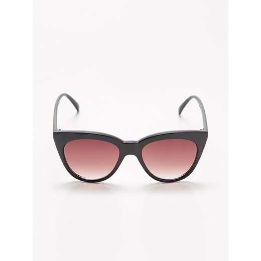Sinsay - Okulary przeciwsłoneczne kocie oczy - Czarny Sinsay bialy One Size 