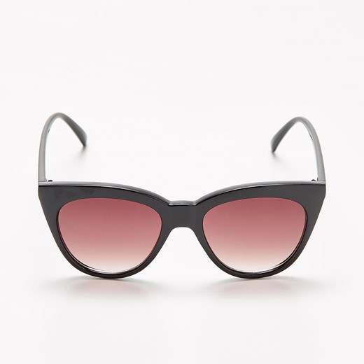 Sinsay - Okulary przeciwsłoneczne kocie oczy - Czarny Sinsay bialy One Size 