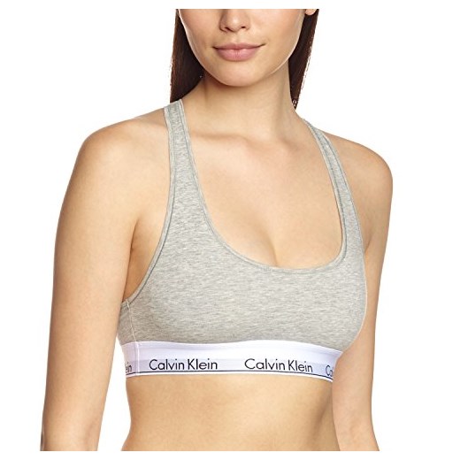 Top Calvin Klein Underwear MODERN COTTON - BRALETTE dla kobiet, kolor: szary (GREY HEATHER 020), rozmiar: 40 (rozmiar producenta: L) bezowy Calvin Klein 40 Amazon