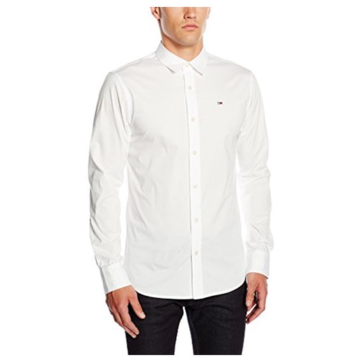 Koszula Hilfiger Denim dla mężczyzn, kolor: biały (CLASSIC WHITE 100),, rozmiar: M bialy Hilfiger Denim M Amazon