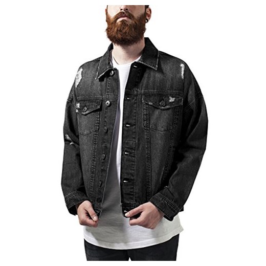 Kurtka Urban Classics Ripped Denim Jacket dla mężczyzn, kolor: czarny