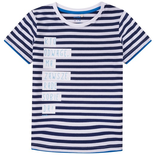 T-shirt z kontrastowym wykończeniem dla chłopca 9-13 lat niebieski Endo 140 endo.pl