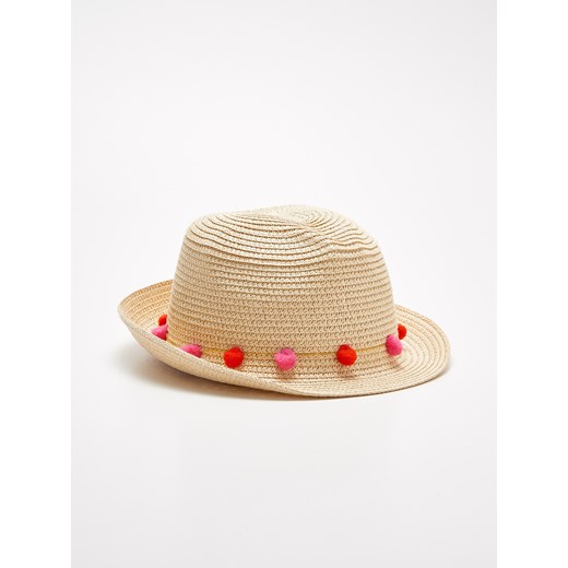 Sinsay - Wakacyjny kapelusz z pomponami - Wielobarwn brazowy Sinsay One Size 
