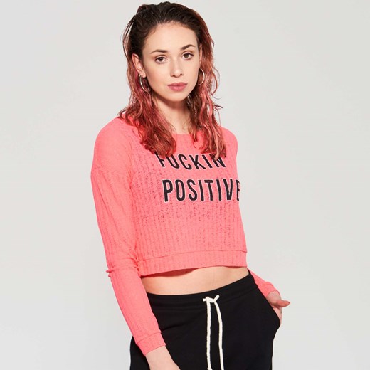 Sinsay - Krótki sweter dla odważnej dziewczyny - Różowy Sinsay rozowy L 