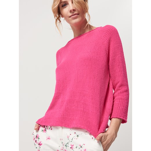 Mohito - Sweter szenilowy z raglanowym rękawem - Różowy rozowy Mohito S 