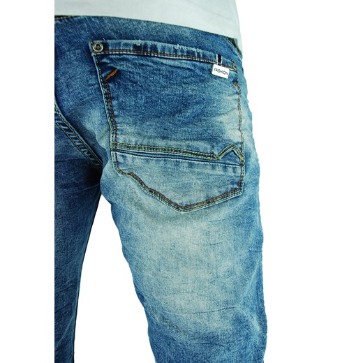 Spodenki męskie jeansowe w jasnym odcieniu KR871 niebieski  30 promocyjna cena anmir.pl 