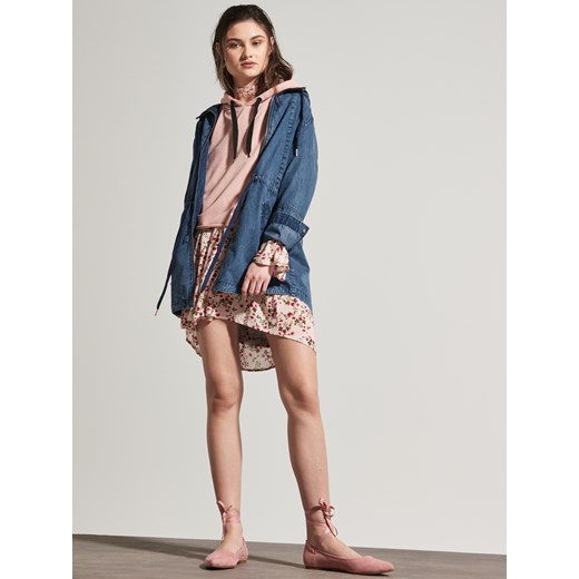 House - Jeansowa parka z kapturem - Niebieski House rozowy XS