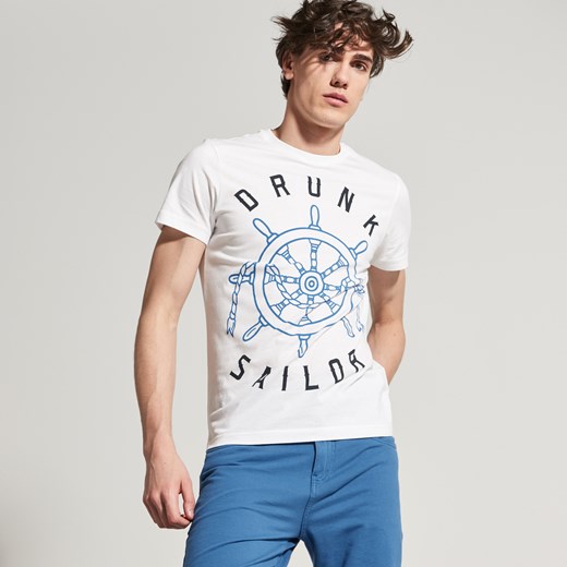 House - T-shirt drunk sailor - Biały House bialy S 