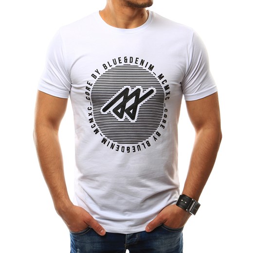 T-shirt męski z nadrukiem biały (rx2273) Dstreet  XXL 