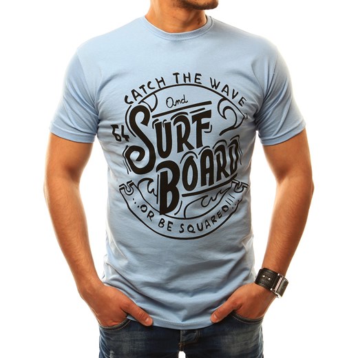 T-shirt męski z nadrukiem niebieski (rx2323) Dstreet  L 