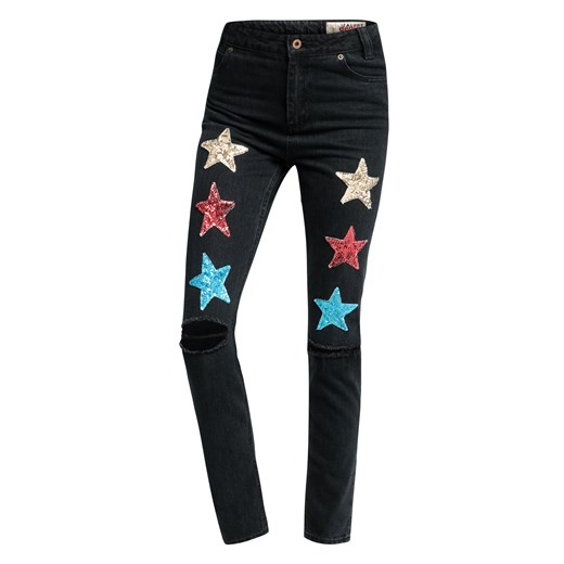 Czarne Jeansy z podwyższonym stanem STARS