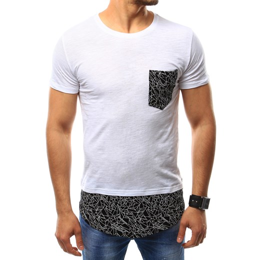 T-shirt męski z nadrukiem biały (rx2349) Dstreet  XXL 