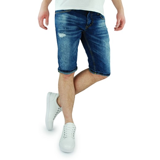 Spodenki męskie jeansowe z przetarciami L8055   31 wyprzedaż anmir.pl 
