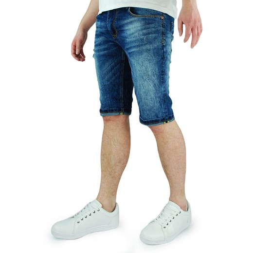 Spodenki męskie jeansowe z przetarciami L8055   34 okazyjna cena anmir.pl 