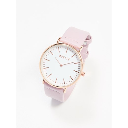 Mohito - Zegarek z pudrowym paskiem - Różowy Mohito bialy One Size 