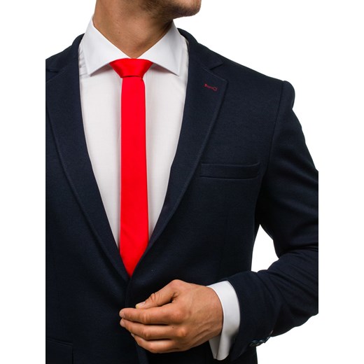 Elegancki krawat męski czerwony Denley K001 czarny Denley.pl 150 okazja  