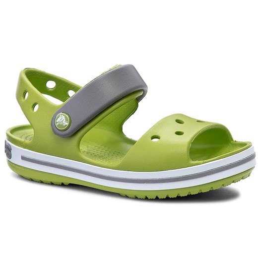 Sandały CROCS - Crocband Sandal Kids 12856 Volt Green/Smoke zielony Crocs 25.5 eobuwie.pl