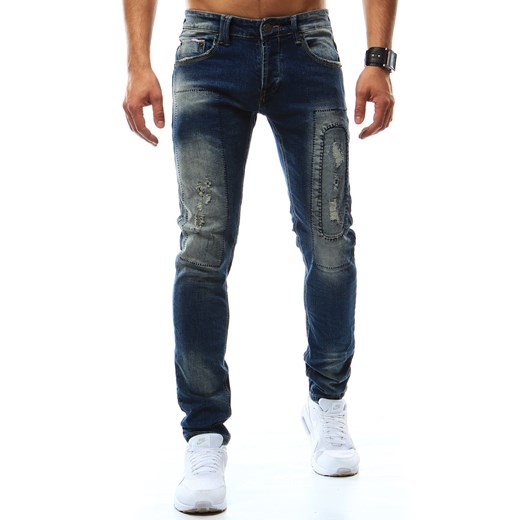 Spodnie jeansowe męskie niebieskie (ux0896) czarny Dstreet  