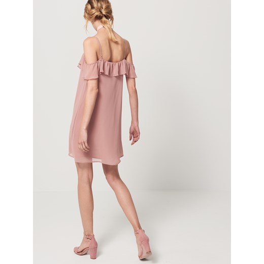 Mohito - Pudrowa sukienka z szyfonu - Różowy Mohito rozowy 32 