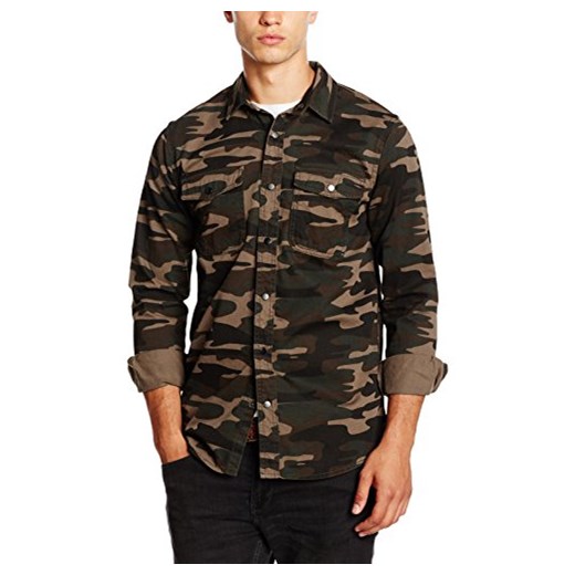 Koszula New Look Camo Shacket dla mężczyzn, kolor: zielony