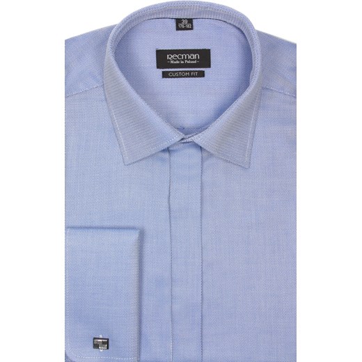 koszula versone 2291 na spinki custom fit niebieski