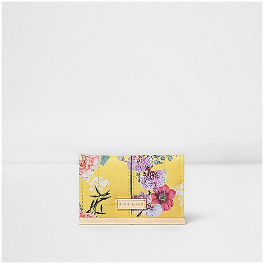 Yellow floral print vanity case bag 