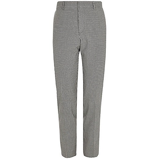 Black gingham skinny fit suit trousers 